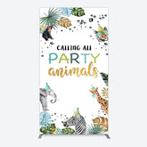 Lofaris Calling Party Animals Jungle Birthday Rectangle Backdrop